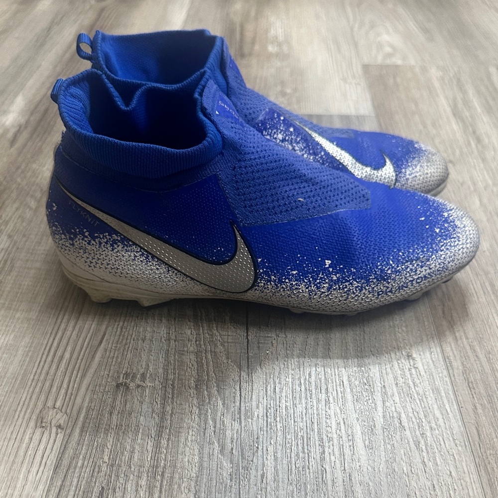 Nike Royal Blue and Metallic Silver Phantom Soccer Cleats